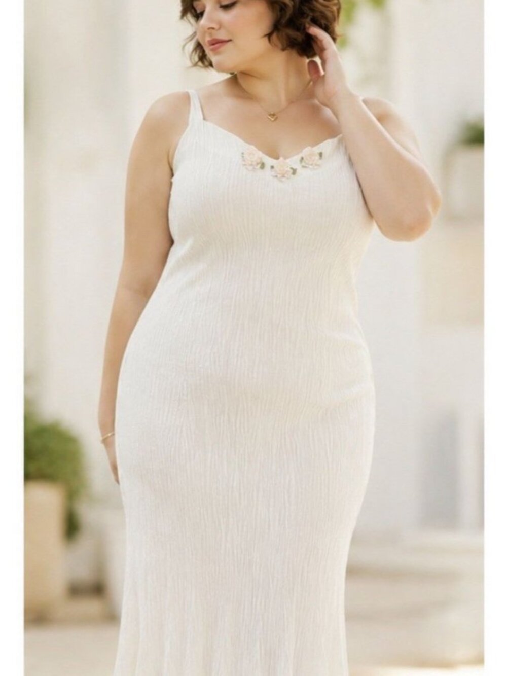 VTG Bodycon Dress Stretchy Flowers Coquette Cottagecore Y2k Bohochic Wedding 16W